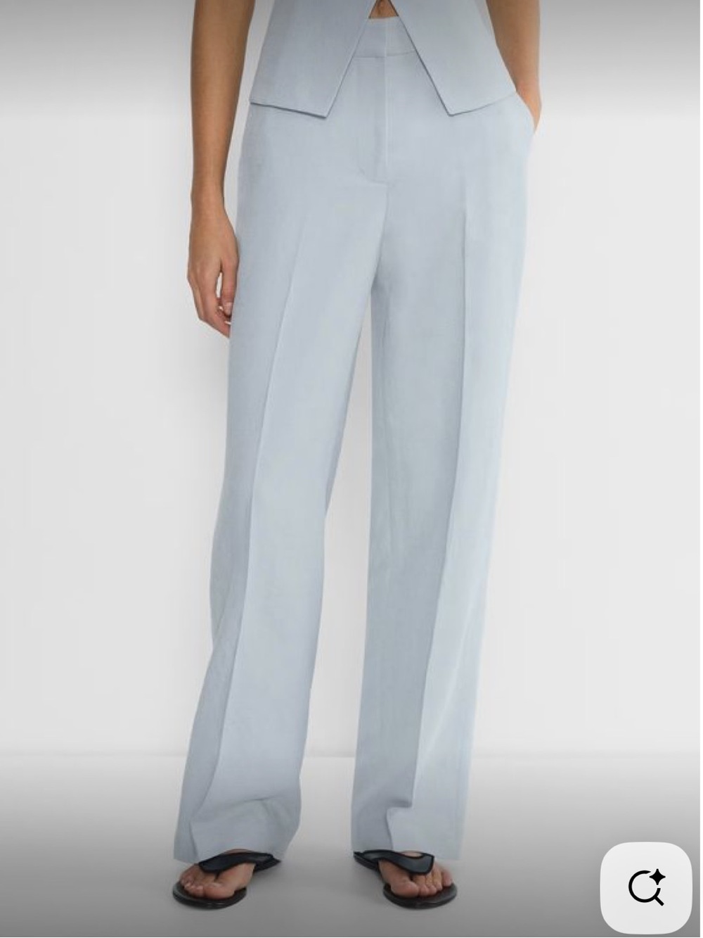 Aritzia Limitless Linen Pant in Dew Blue size 8 NWT